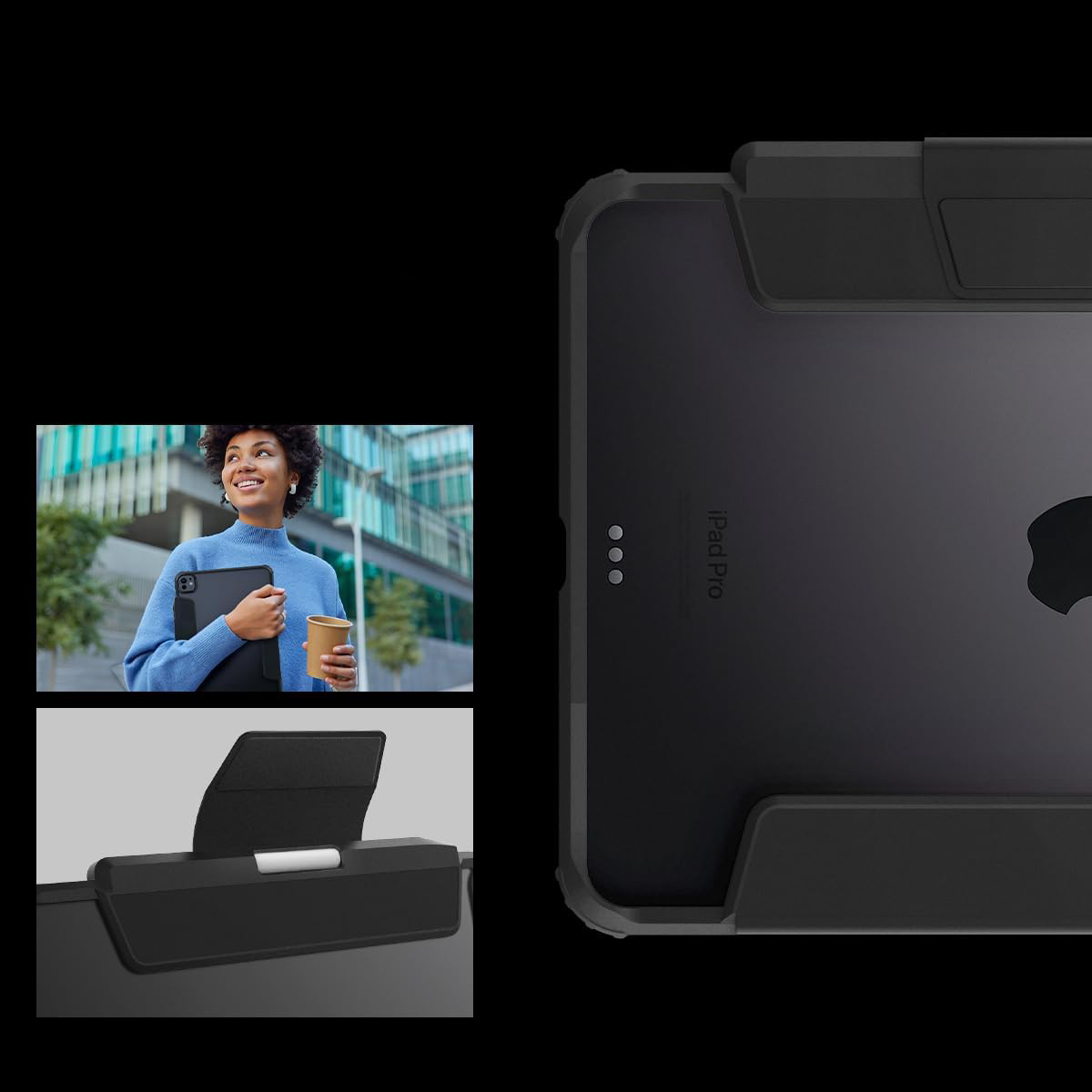 Etui Spigen Ultra Hybrid Pro do iPad Pro 11" 5 gen. 2024, czarno-przezroczyste